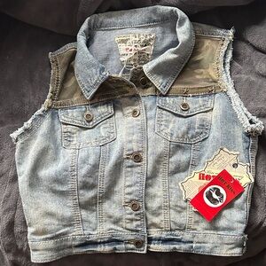 Hot Kiss Light Blue Denim Vest
